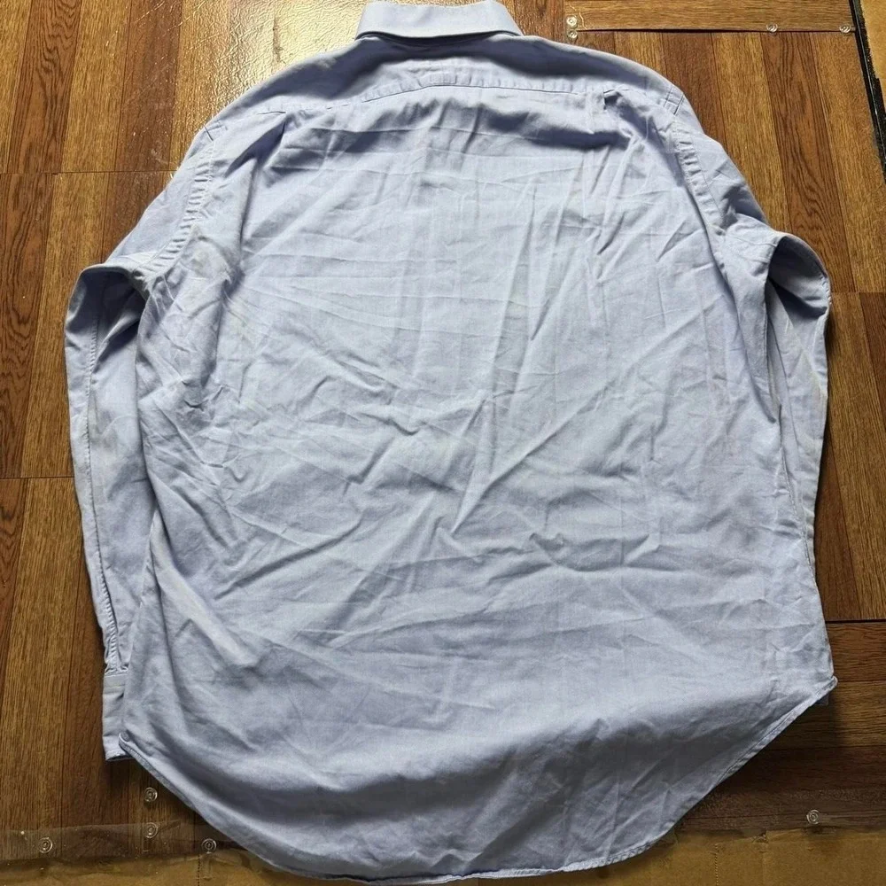 Polo Ralph Lauren Blue 90's Rare Anchor Pocket Regent Button Shirt 16 (Large)
